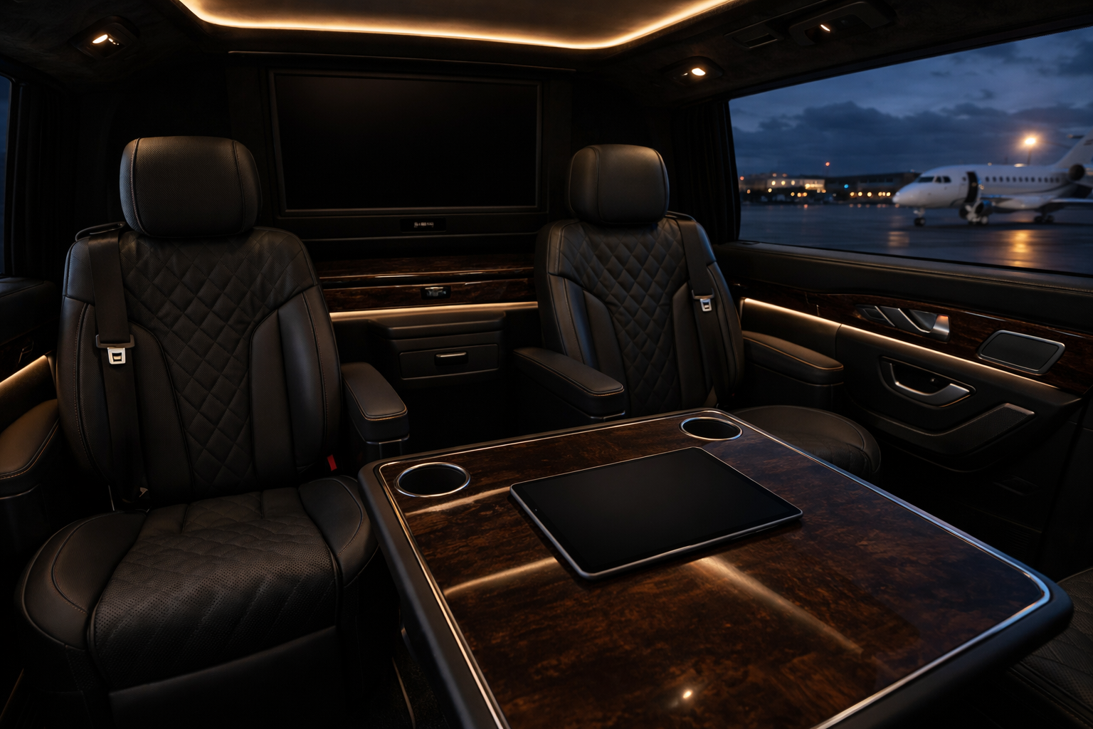 Luxury V-Class interior private chauffeur