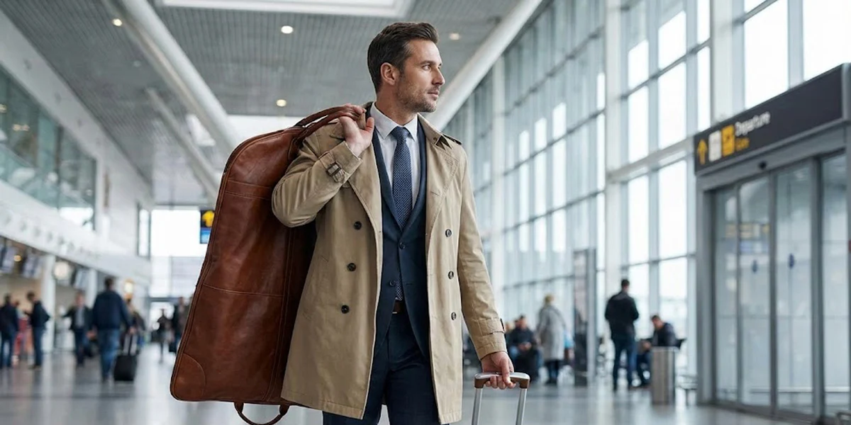 Business traveller arriving at London City Airport