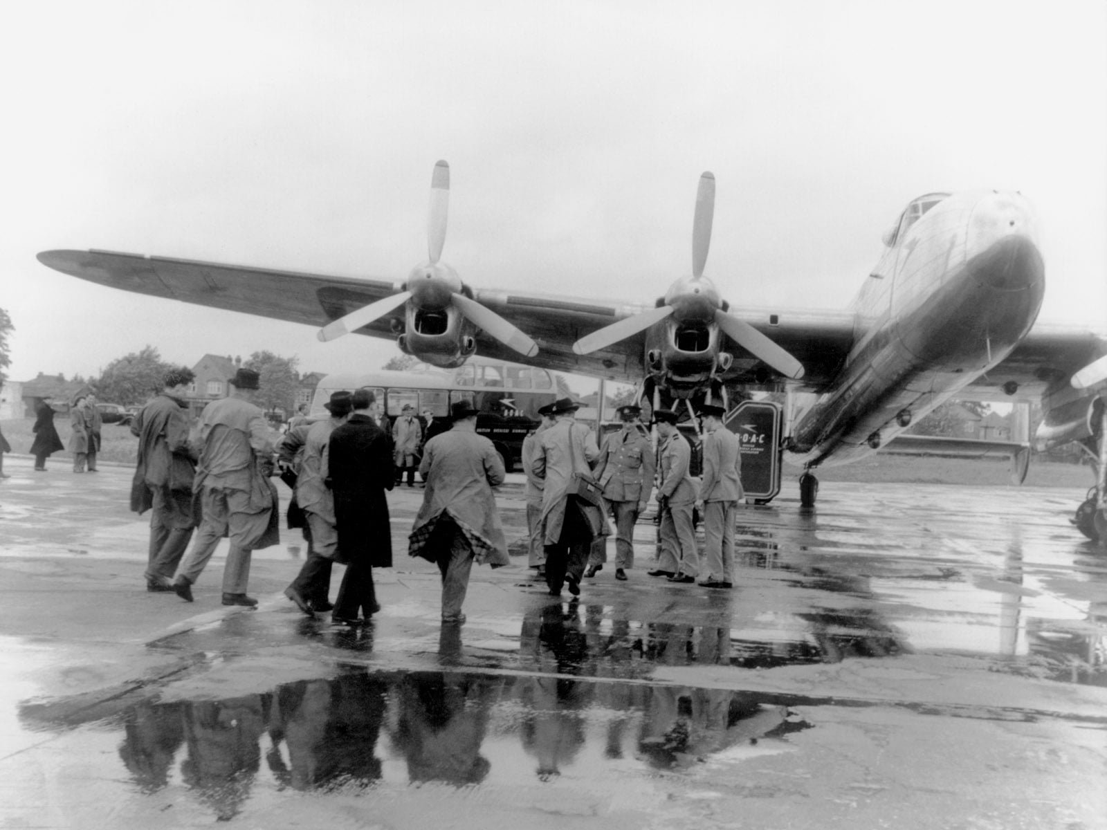 Lancaster bomber Starlight connected with Heathrow London Airport early aviation history in 1946