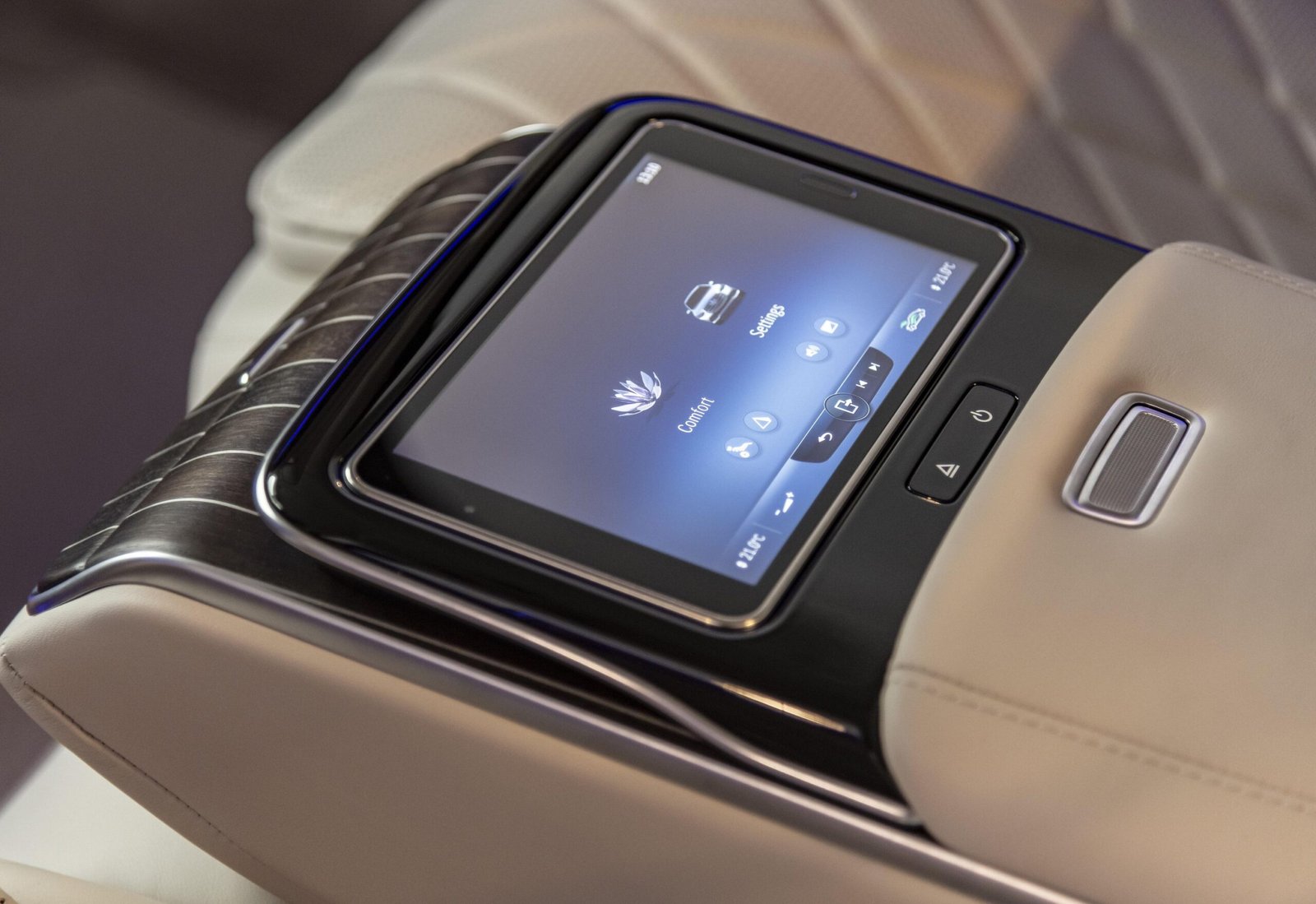 Mercedes-Benz S-Class rear passenger tablet detail