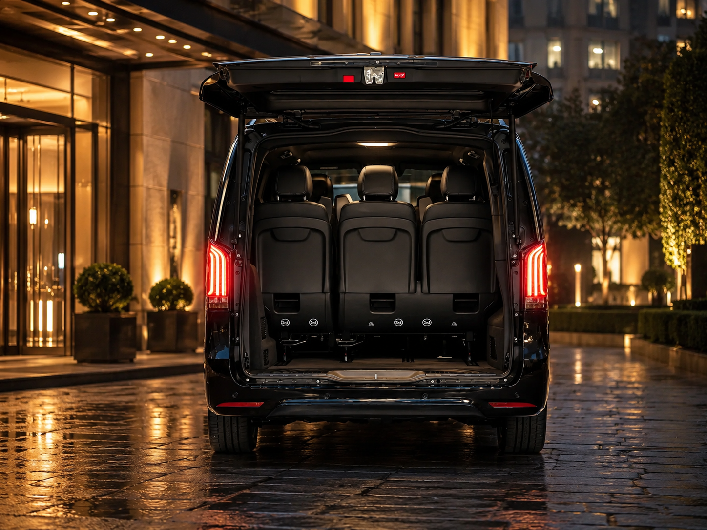 Mercedes-Benz V-Class boot luggage space Black Fleet London Business MPV chauffeur service