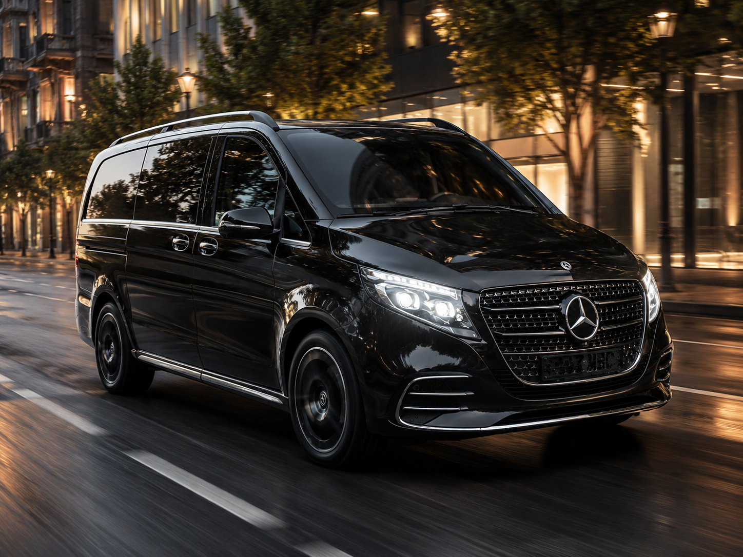 Dallas to Heathrow chauffeur Business MPV Mercedes V-Class for families groups and luggage