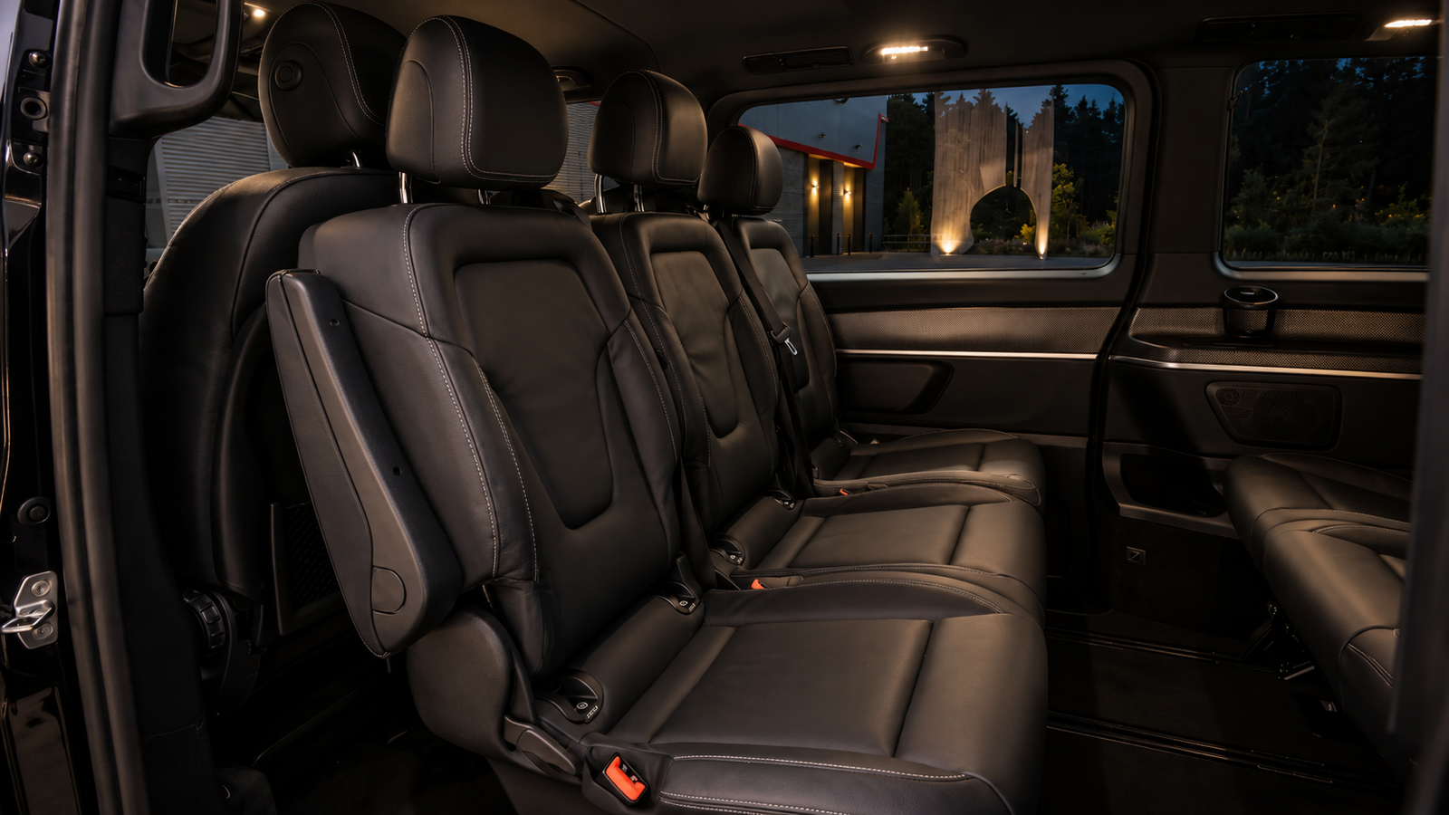 Mercedes-Benz V-Class first row rear passenger cabin Black Fleet London Business MPV