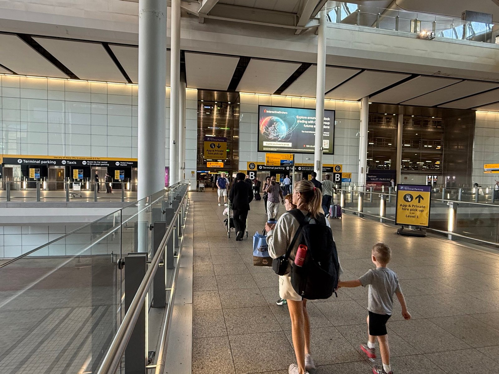 Route from Heathrow Terminal 2 arrivals to Level 1 Terminal Parking