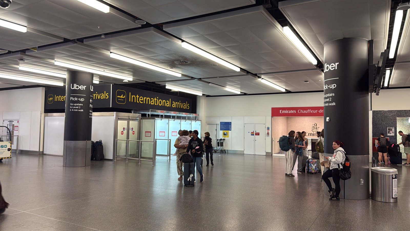 International Arrivals passenger exit at Gatwick North Terminal
