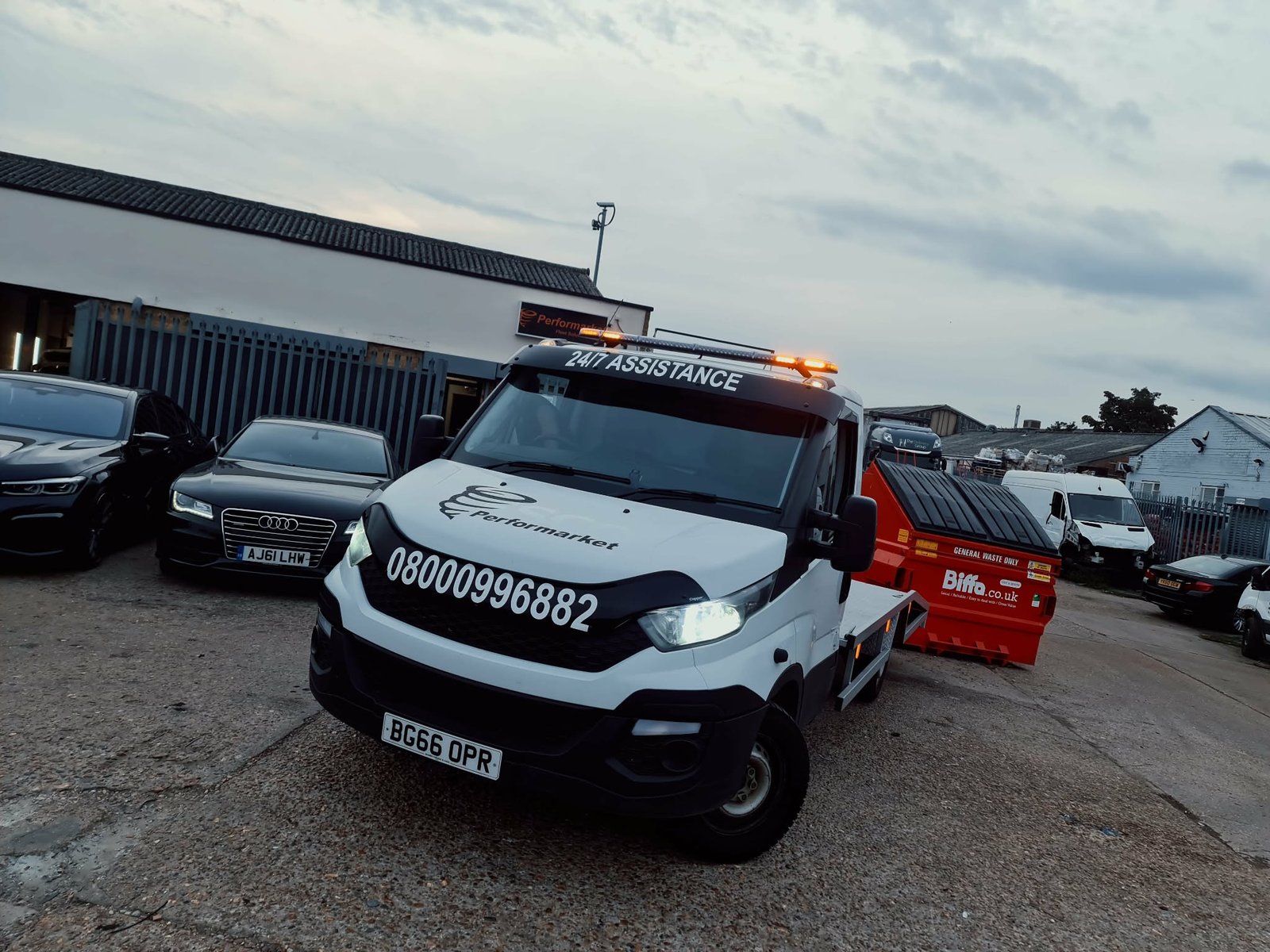 Performarket recovery truck supporting the fleet at the Barking premises