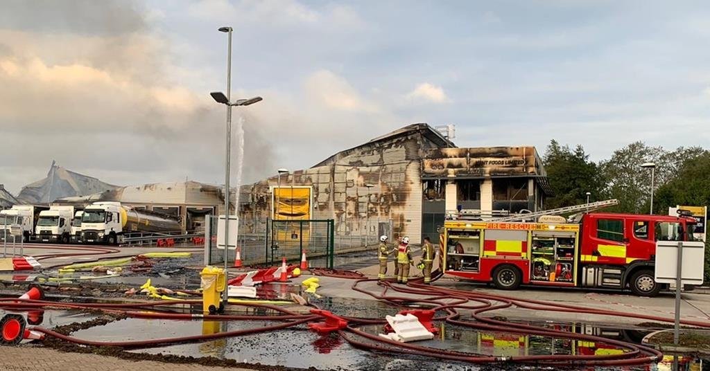 Kent Foods warehouse after the major Basildon fire in September 2020